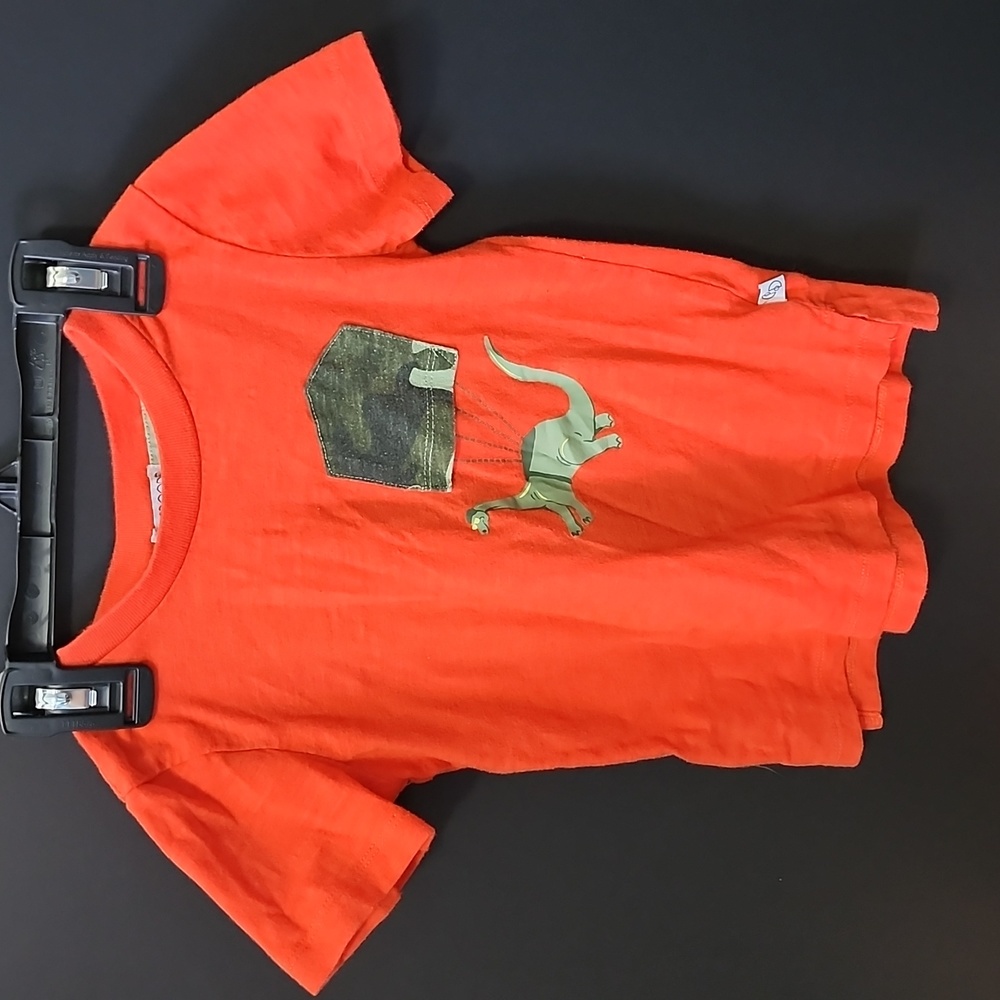 Parachuting Dinosaur Boys 3T T-shirt Orange Worn